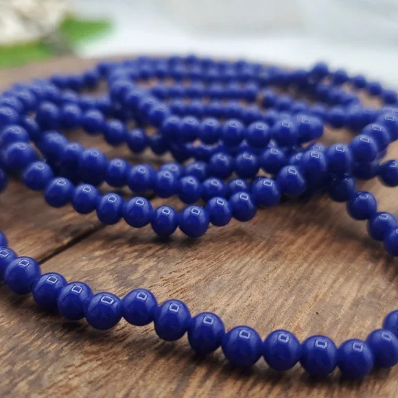 Lapis Beaded Necklace 34 Inch N3924 - Picture 3 of 3